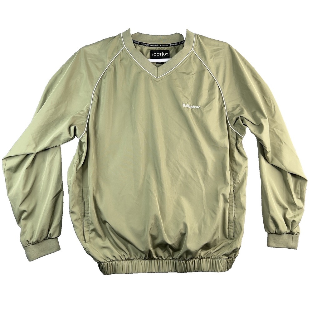 Footjoy Golf Ballantrae Jacket Mens Green Pullover Windbreaker V-Neck Large